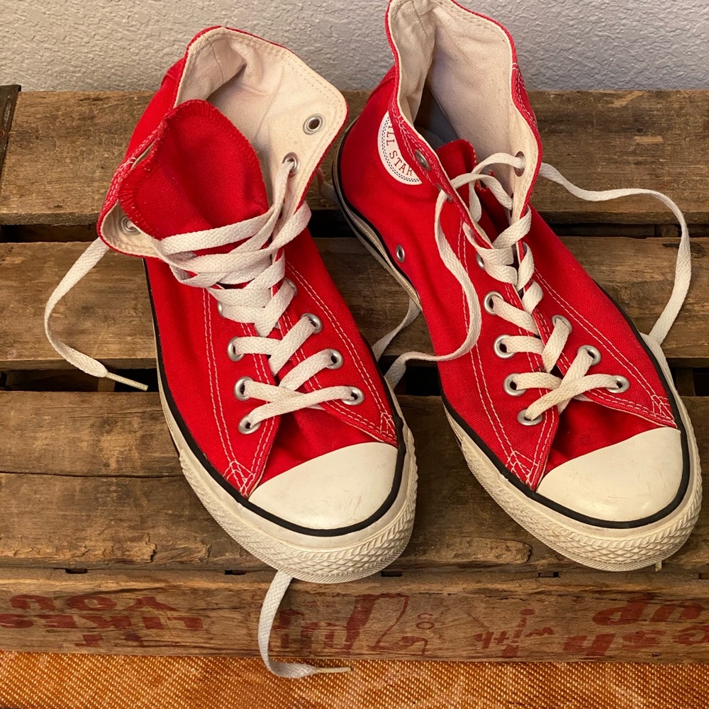 Red Chuck Taylor High Tops size 42 /Men 8.5/W 10.5